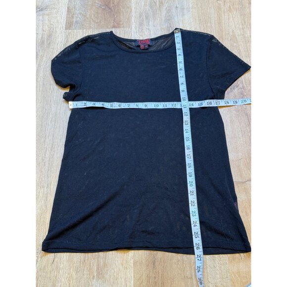 TRIPP NYC Sheer Black Mesh Short Sleeve Top M - Picture 5 of 6